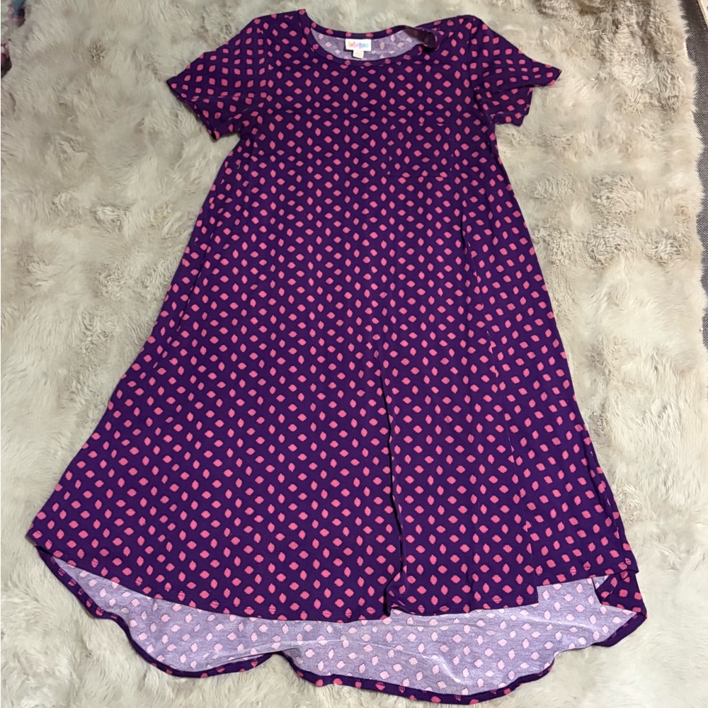 Lularoe Purple & Pink Dot Swing Dress
